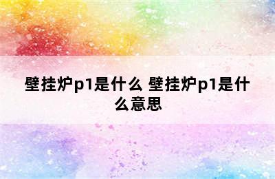 壁挂炉p1是什么 壁挂炉p1是什么意思